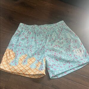 CoolSprinkle Men's Blue and Orange Athletic Shorts